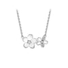 Wholesale Women's Mori Style Cherry Blossom Geometric Flower Inlaid Zircon S925 Sterling Silver Rotating Necklace