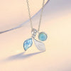 Wholesale Women's Mori Style Leaf Pendant Necklace With Gem Inlaid S925 Sterling Silver And Cross Chain