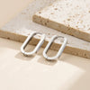 Wholesale Women's Motherofpearl Geometric Stainless Steel Earrings With Vacuum Real Gold Plating