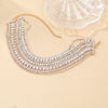 Wholesale Women's Multi Layer Alloy Glass Diamond Geometric Snake Bone Chain Necklace