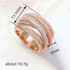 Wholesale Women's Multi Layer Cross Ring Copper Material Geometric Style Micro Inlaid Zirconia