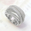 Wholesale Women's Multi Layer Cross Ring Copper Material Geometric Style Micro Inlaid Zirconia