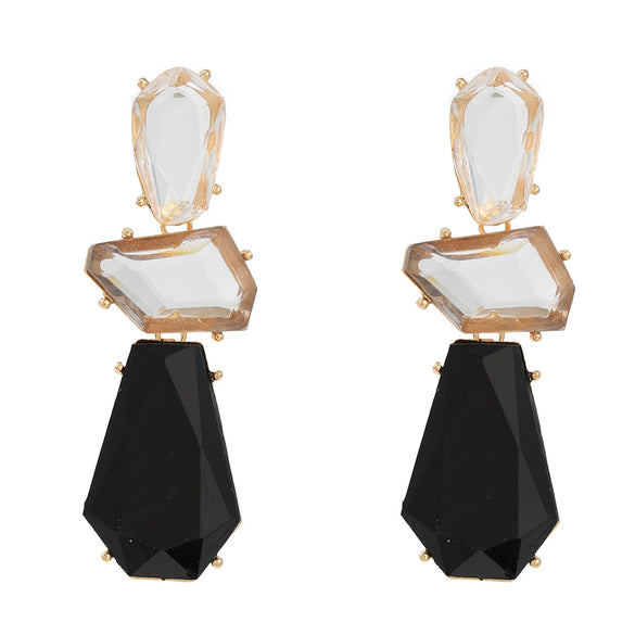 Wholesale Women's Multi Layer Geometric Acetate Plate Earrings With Electroplating Treatment