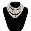 Wholesale Women's Multi Layer Imitation Pearl Necklace With Geometric Pattern Ball Chain Baroque Retro Style