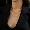 Wholesale Women's Multi Layer Titanium Steel Chain Necklace With Geometric Pattern Electroplated Simple Elegant And Versatile