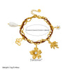 Wholesale Women's Multielement Retro Goldplated Stainless Steel Bracelet With Flower And Butterfly Pendant In Maillard Style