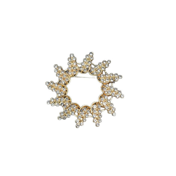 Wholesale Women's Multifunctional Diamondencrusted Geometric Zinc Alloy Electroplated Ring Brooch Clothing Pin Accessories