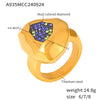 Wholesale Women's Multilateral Cut Mud Color Diamond Ring Titanium Steel Pvd Plated Geometric Style Jewelry