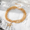 Wholesale Women's Multilayer Alloy Anklet With Hollow Chain Tassel Starfish Pendant And Geometric Design