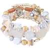 Wholesale Women's Multilayer Bracelet Alloy Shell Turquoise Crystal Mix Geometric Electroplated