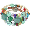 Wholesale Women's Multilayer Bracelet Alloy Shell Turquoise Crystal Mix Geometric Electroplated