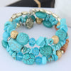 Wholesale Women's Multilayer Bracelet Alloy Shell Turquoise Crystal Mix Geometric Electroplated