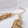 Wholesale Women's Multilayer Geometric Hollow Metal Necklace With Electroplating And Stitching