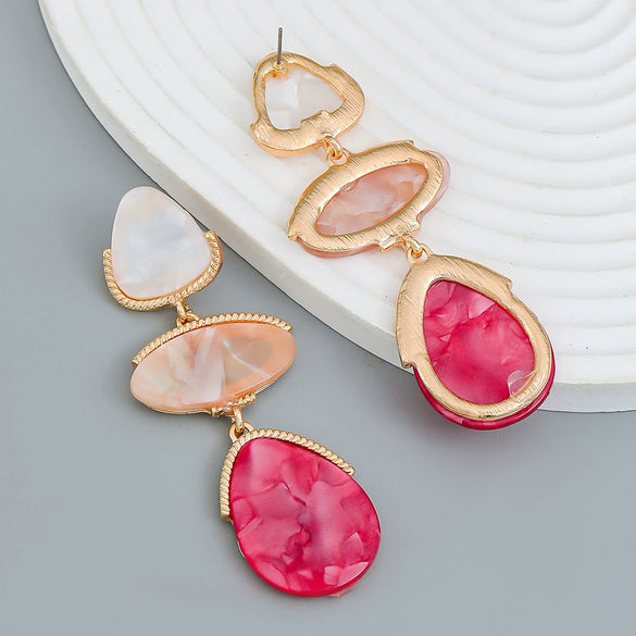 Wholesale Women's Multilayer Geometric Plate Earrings With Electroplating