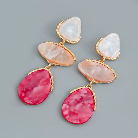 Wholesale Women's Multilayer Geometric Plate Earrings With Electroplating