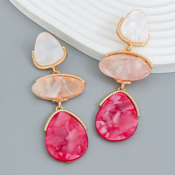 Wholesale Women's Multilayer Geometric Plate Earrings With Electroplating