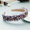 Wholesale Women's Multilayer Glass And Colored Glaze Headband With Diamond Accessories Retro Baroque Style