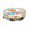 Wholesale Women's Multilayer Handwoven Beaded Bracelet Glass Colored Glaze Geometric Style Jewelry