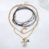 Wholesale Women's Multilayer Handwoven Necklace Pendant With Geometric Pattern Zinc Alloy And Alloy Electroplated In Old Money And Minimalist Style
