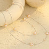 Wholesale Women's Multilayer Imitation Black Pearl Stainless Steel Stacked Geometric Wind Necklace With Electroplating