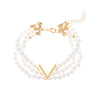 Wholesale Women's Multilayer Imitation Pearl Geometric Clavicle Chain Necklace With Letter Pattern And Electroplating Design