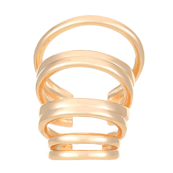 Wholesale Women's Multilayer Metal Hollow Ear Clip Geometric Copper Electroplated