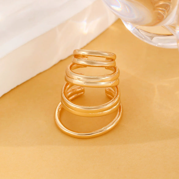 Wholesale Women's Multilayer Metal Hollow Ear Clip Geometric Copper Electroplated