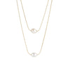 Wholesale Women's Multilayer Necklace Natural Freshwater Pearl Double Layer Stacked Copper Geometric Style