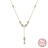 Wholesale Women's Multilayer Pearl Clavicle Necklace S925 Sterling Silver Geometric Electroplated