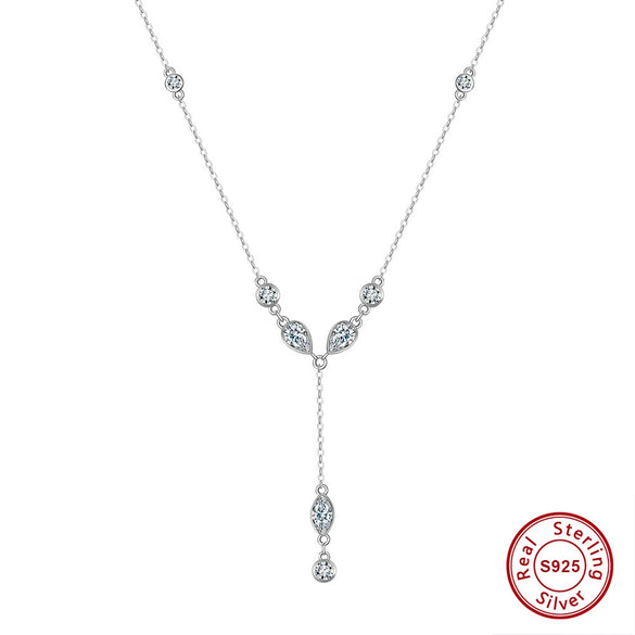 Wholesale Women's Multilayer Pearl Clavicle Necklace S925 Sterling Silver Geometric Electroplated