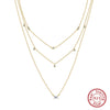 Wholesale Women's Multilayer Pearl Clavicle Necklace S925 Sterling Silver Geometric Electroplated