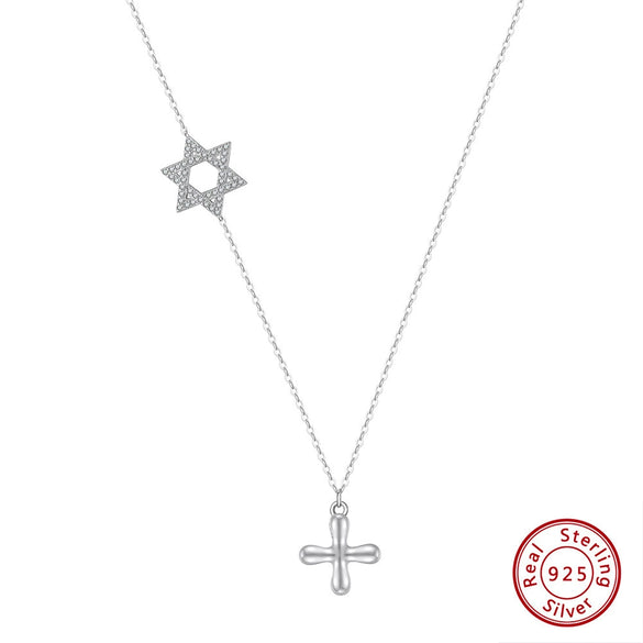 Wholesale Women's Multilayer Pearl Clavicle Necklace S925 Sterling Silver Geometric Electroplated