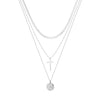 Wholesale Women's Multilayer Pearl Clavicle Necklace S925 Sterling Silver Geometric Electroplated