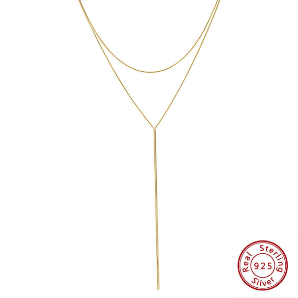 Wholesale Women's Multilayer Pearl Clavicle Necklace S925 Sterling Silver Geometric Electroplated