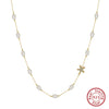 Wholesale Women's Multilayer Pearl Clavicle Necklace S925 Sterling Silver Geometric Electroplated