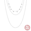 Wholesale Women's Multilayer Pearl Clavicle Necklace S925 Sterling Silver Geometric Electroplated