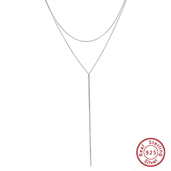 Wholesale Women's Multilayer Pearl Clavicle Necklace S925 Sterling Silver Geometric Electroplated