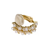 Wholesale Women's Multilayer Pearl Ear Clip Earrings S925 Silver Geometric Retro Elegant Style