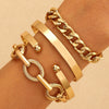 Wholesale Women's Multilayer Retro Alloy Geometric Bracelet With Electroplating