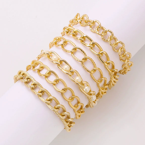 Wholesale Women's Multilayer Retro Alloy Geometric Bracelet With Electroplating