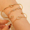 Wholesale Women's Multilayer Retro Alloy Geometric Bracelet With Electroplating