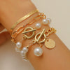 Wholesale Women's Multilayer Retro Alloy Geometric Bracelet With Electroplating