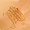 Wholesale Women's Multilayer Retro Alloy Geometric Bracelet With Electroplating