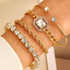 Wholesale Women's Multilayer Retro Alloy Geometric Bracelet With Electroplating