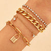 Wholesale Women's Multilayer Retro Alloy Geometric Bracelet With Electroplating