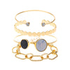 Wholesale Women's Multilayer Retro Alloy Geometric Bracelet With Electroplating