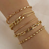 Wholesale Women's Multilayer Retro Alloy Geometric Bracelet With Electroplating