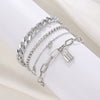 Wholesale Women's Multilayer Retro Alloy Geometric Bracelet With Electroplating