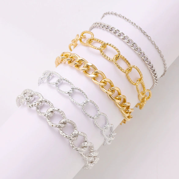 Wholesale Women's Multilayer Retro Alloy Geometric Bracelet With Electroplating