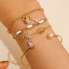 Wholesale Women's Multilayer Retro Alloy Geometric Bracelet With Electroplating